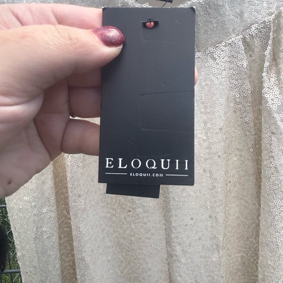 NWT Eloquii Ladies Size 14 Ivory Sequined Pleated Front Pants 36 waist - Picture 3 of 9